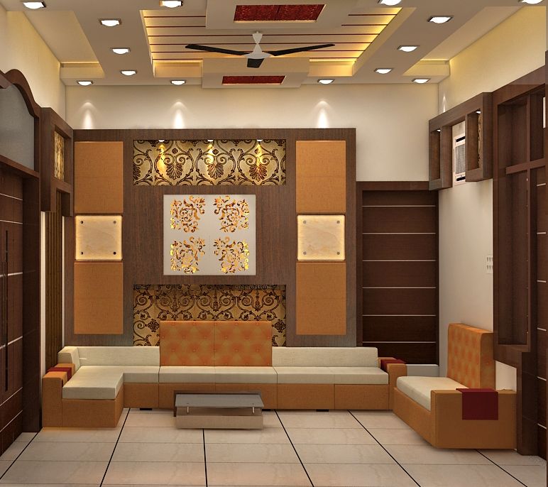 Modern Drawing Room Design 3D modeling, texturing